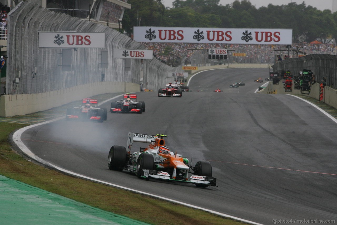GP BRASILE, 25.11.2012- Gara, Nico Hulkenberg (GER) Sahara Force India F1 Team VJM05 