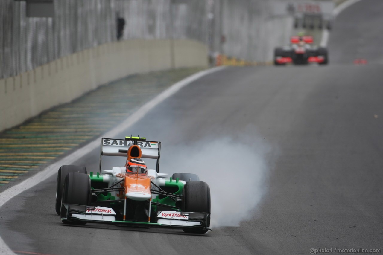 GP BRASILE, 25.11.2012- Gara, Nico Hulkenberg (GER) Sahara Force India F1 Team VJM05 