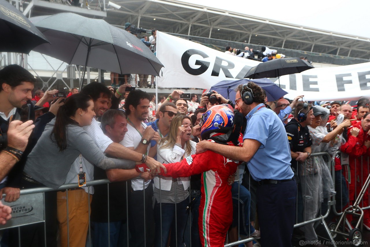 GP BRASILE, 25.11.2012- Gara, terzo Felipe Massa (BRA) Ferrari F2012 e sua moglie Raffaela Bassi (BRA)