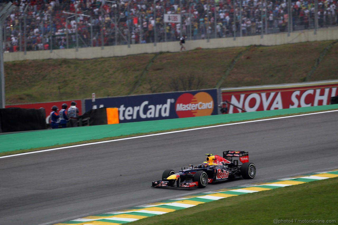 GP BRASILE, 25.11.2012- Gara, Mark Webber (AUS) Red Bull Racing RB8 