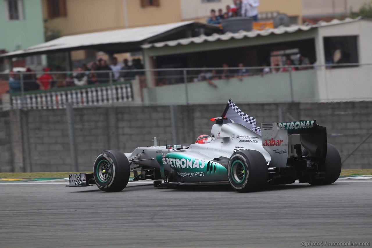 GP BRASILE, 25.11.2012- Gara, Michael Schumacher (GER) Mercedes AMG F1 W03 