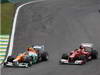 GP BRASILE, 25.11.2012- Gara, Nico Hulkenberg (GER) Sahara Force India F1 Team VJM05 e Felipe Massa (BRA) Ferrari F2012 