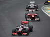 GP BRASILE, 25.11.2012- Gara, Jenson Button (GBR) McLaren Mercedes MP4-27 davanti a Fernando Alonso (ESP) Ferrari F2012 