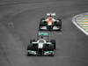 GP BRASILE, 25.11.2012- Gara, Nico Rosberg (GER) Mercedes AMG F1 W03 davanti a Nico Hulkenberg (GER) Sahara Force India F1 Team VJM05 
