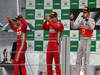 GP BRASILE, 25.11.2012- Gara, Jenson Button (GBR) McLaren Mercedes MP4-27 vincitore, secondo Fernando Alonso (ESP) Ferrari F2012 e terzo Felipe Massa (BRA) Ferrari F2012