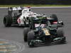 GP BRASILE, 25.11.2012- Gara, Vitaly Petrov (RUS) Caterham F1 Team CT01 davanti a Kamui Kobayashi (JAP) Sauber F1 Team C31 