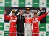 GP BRASILE, 25.11.2012- Gara, secondo Fernando Alonso (ESP) Ferrari F2012, 1st position Jenson Button (GBR) McLaren Mercedes MP4-27 e terzo Felipe Massa (BRA) Ferrari F2012 