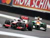 GP BRASILE, 25.11.2012- Gara, Jenson Button (GBR) McLaren Mercedes MP4-27 e Nico Hulkenberg (GER) Sahara Force India F1 Team VJM05 