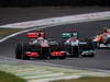 GP BRASILE, 25.11.2012- Gara, Lewis Hamilton (GBR) McLaren Mercedes MP4-27 e Michael Schumacher (GER) Mercedes AMG F1 W03 