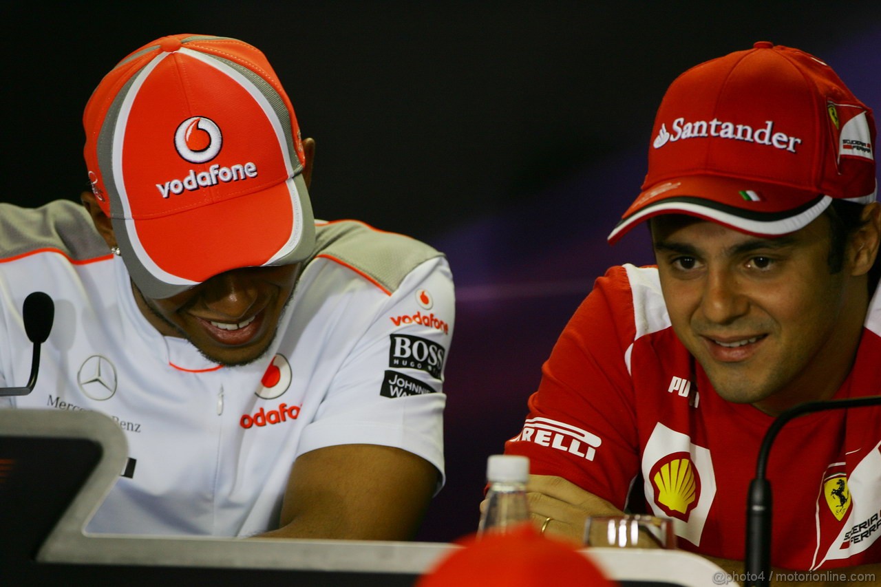 GP BRASILE, 22.11.2012- Conferenza Stampa, Lewis Hamilton (GBR) McLaren Mercedes MP4-27 e Felipe Massa (BRA) Ferrari F2012 