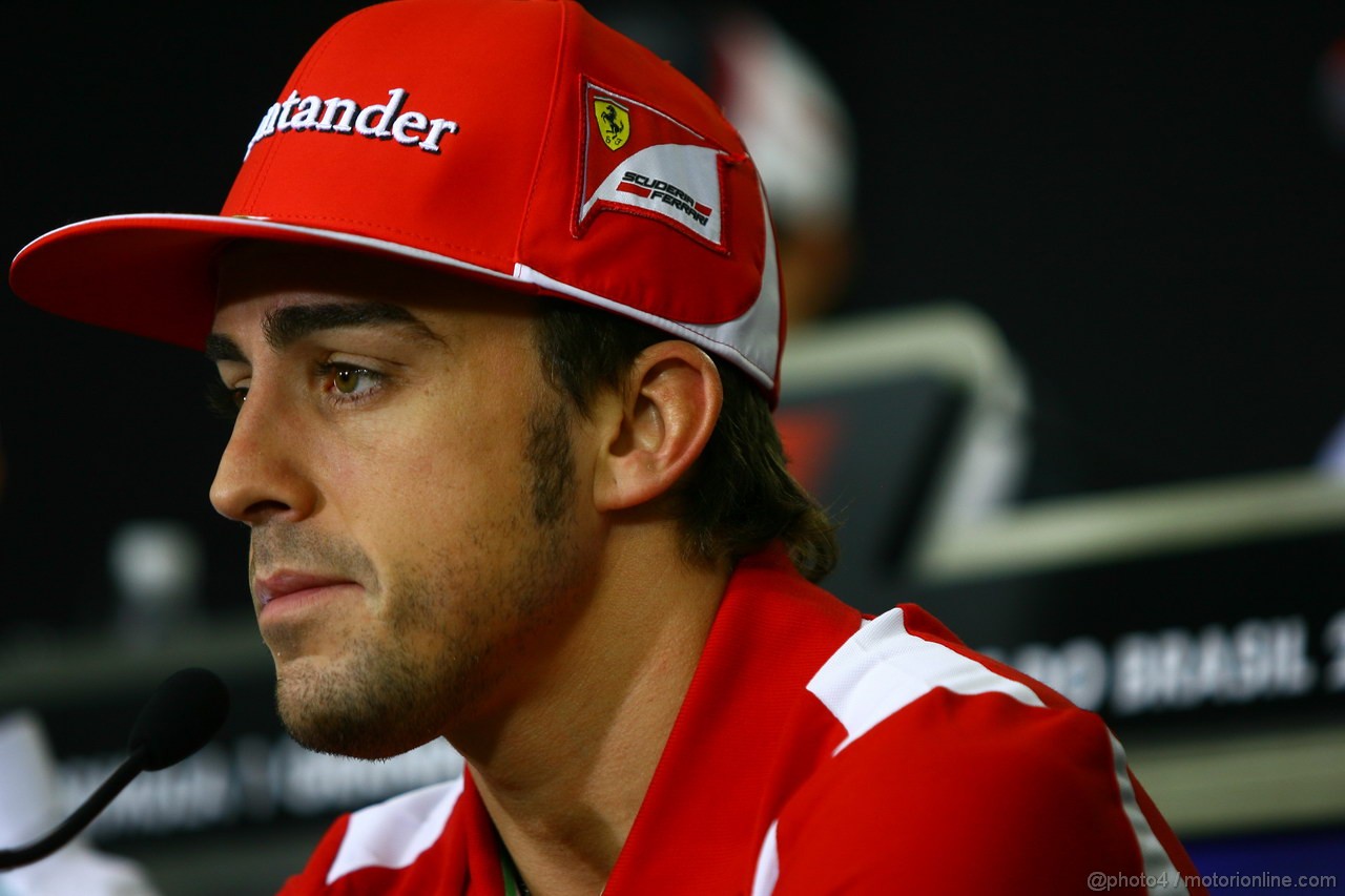 GP BRASILE, 22.11.2012- Conferenza Stampa, Fernando Alonso (ESP) Ferrari F2012 