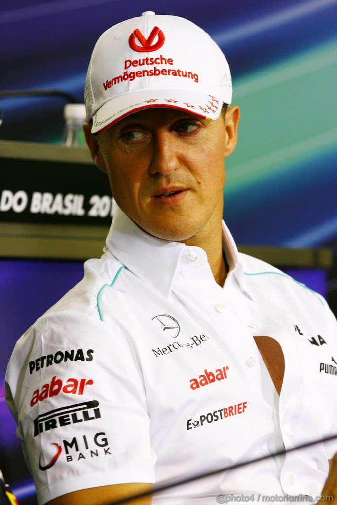 GP BRASILE, 22.11.2012- Conferenza Stampa,Michael Schumacher (GER) Mercedes AMG F1 W03 