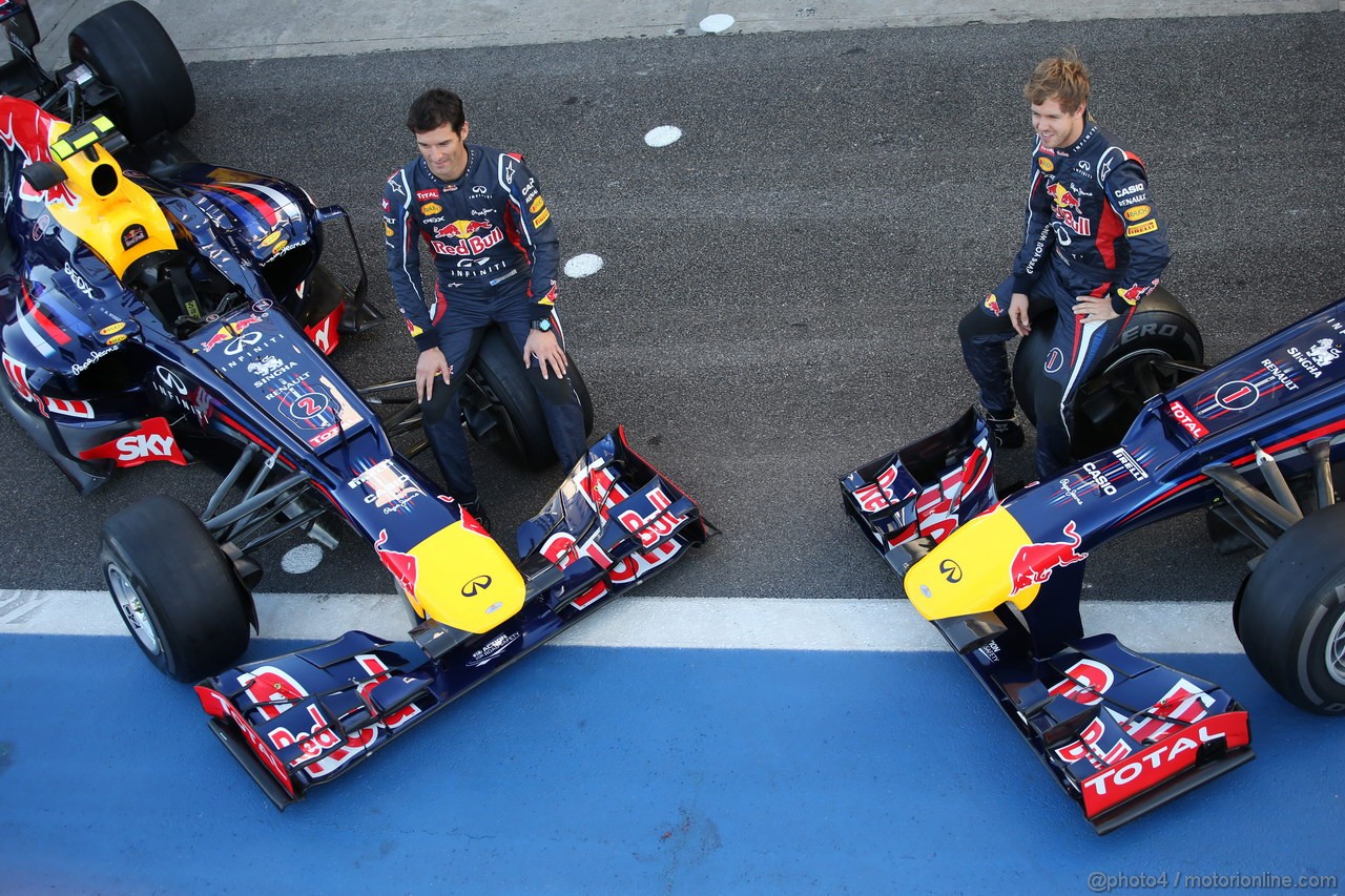 GP BRASILE, 22.11.2012- Red Bull Team Photo, Mark Webber (AUS) Red Bull Racing RB8 e Sebastian Vettel (GER) Red Bull Racing RB8 