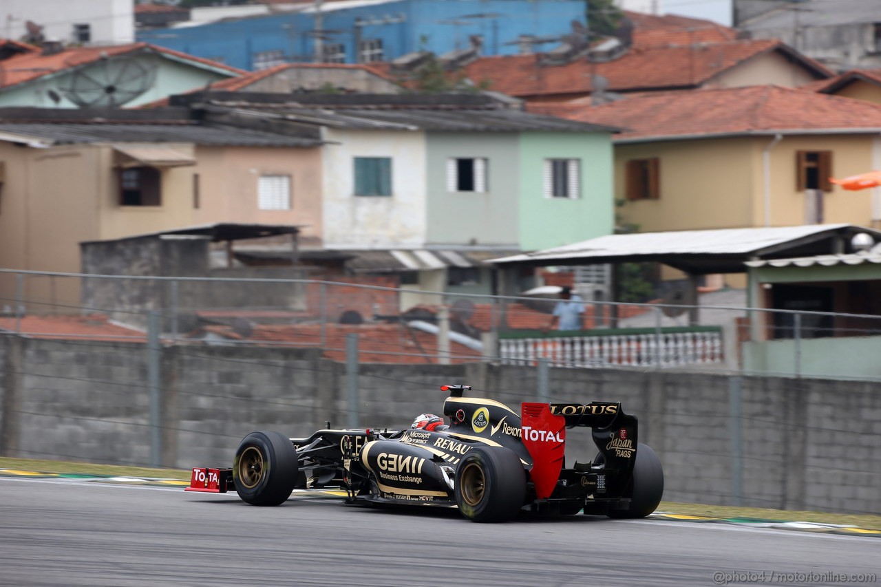 GP BRASILE, 24.11.2012- Prove Libere 3, Romain Grosjean (FRA) Lotus F1 Team E20 