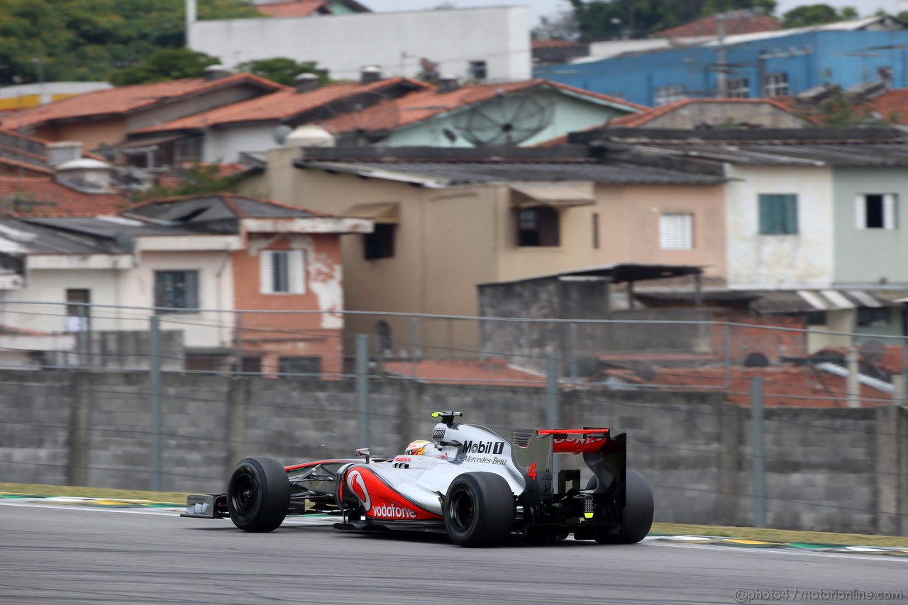 GP BRASILE, 24.11.2012- Prove Libere 3, Lewis Hamilton (GBR) McLaren Mercedes MP4-27 