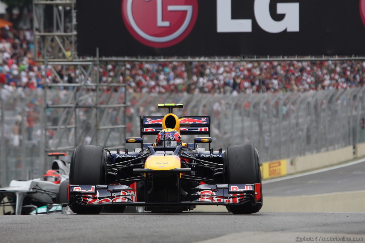 GP BRASILE, 24.11.2012- Prove Libere 3, Mark Webber (AUS) Red Bull Racing RB8 
