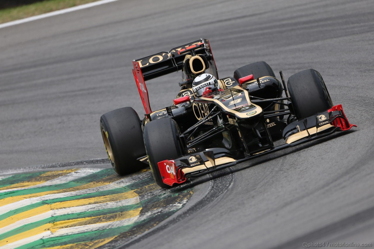 GP BRASILE, 24.11.2012- Prove Libere 3, Kimi Raikkonen (FIN) Lotus F1 Team E20 