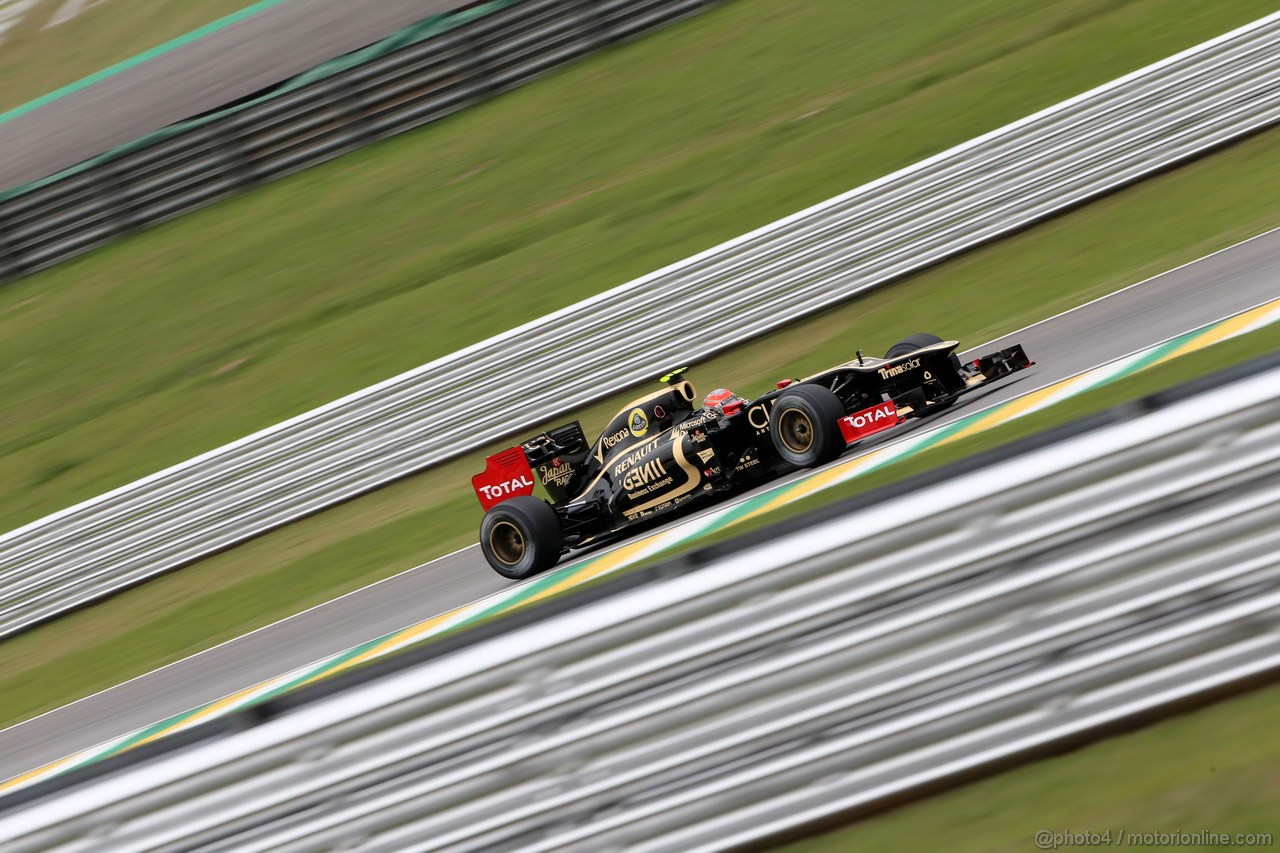 GP BRASILE, 24.11.2012- Prove Libere 3, Romain Grosjean (FRA) Lotus F1 Team E20