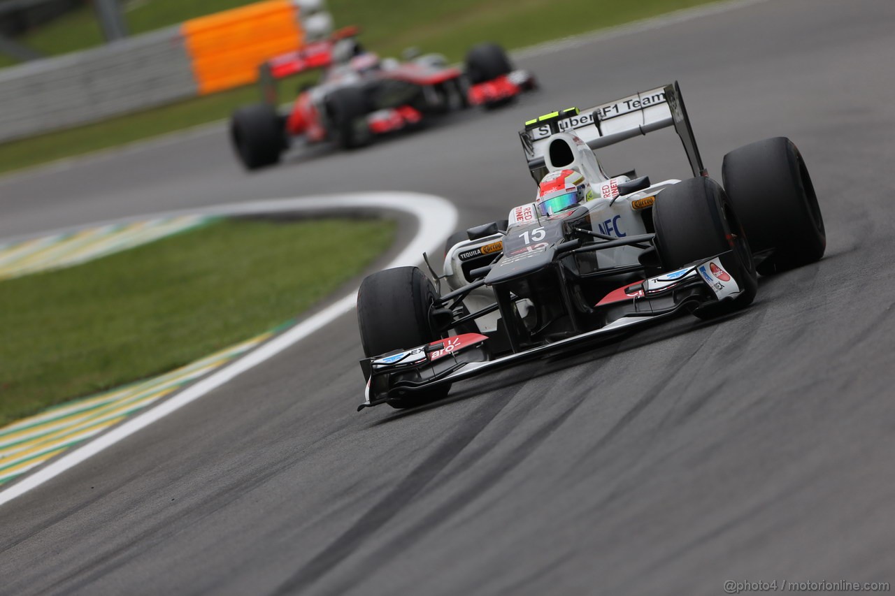 GP BRASILE, 24.11.2012- Prove Libere 3, Sergio Prez (MEX) Sauber F1 Team C31