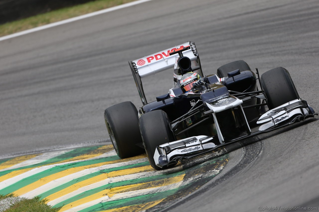 GP BRASILE, 24.11.2012- Prove Libere 3, Pastor Maldonado (VEN) Williams F1 Team FW34 