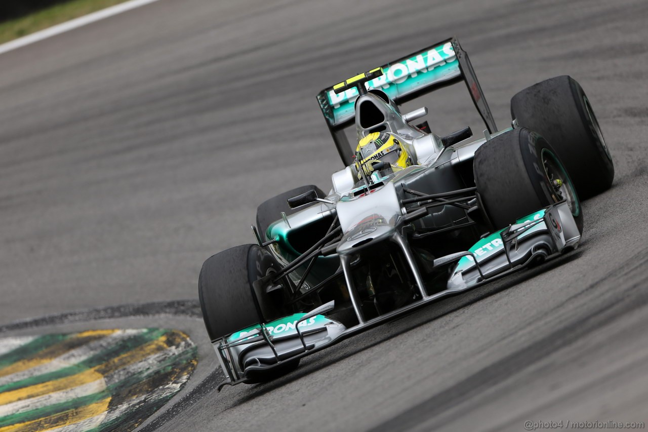 GP BRASILE, 24.11.2012- Prove Libere 3, Nico Rosberg (GER) Mercedes AMG F1 W03 