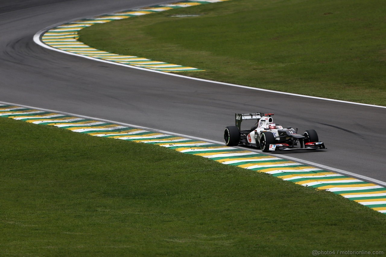 GP BRASILE, 24.11.2012- Prove Libere 3, Kamui Kobayashi (JAP) Sauber F1 Team C31 