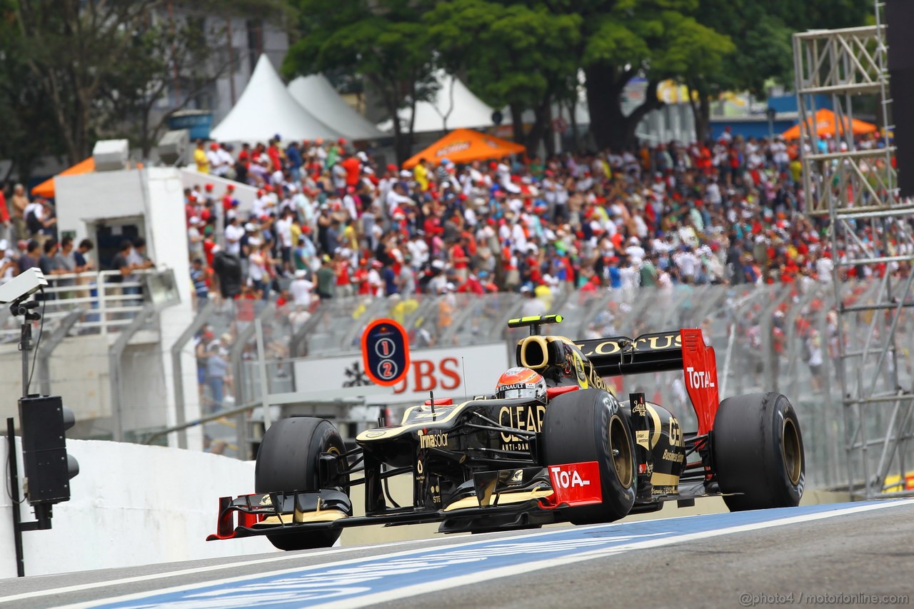 GP BRASILE, 24.11.2012- Prove Libere 3, Romain Grosjean (FRA) Lotus F1 Team E20