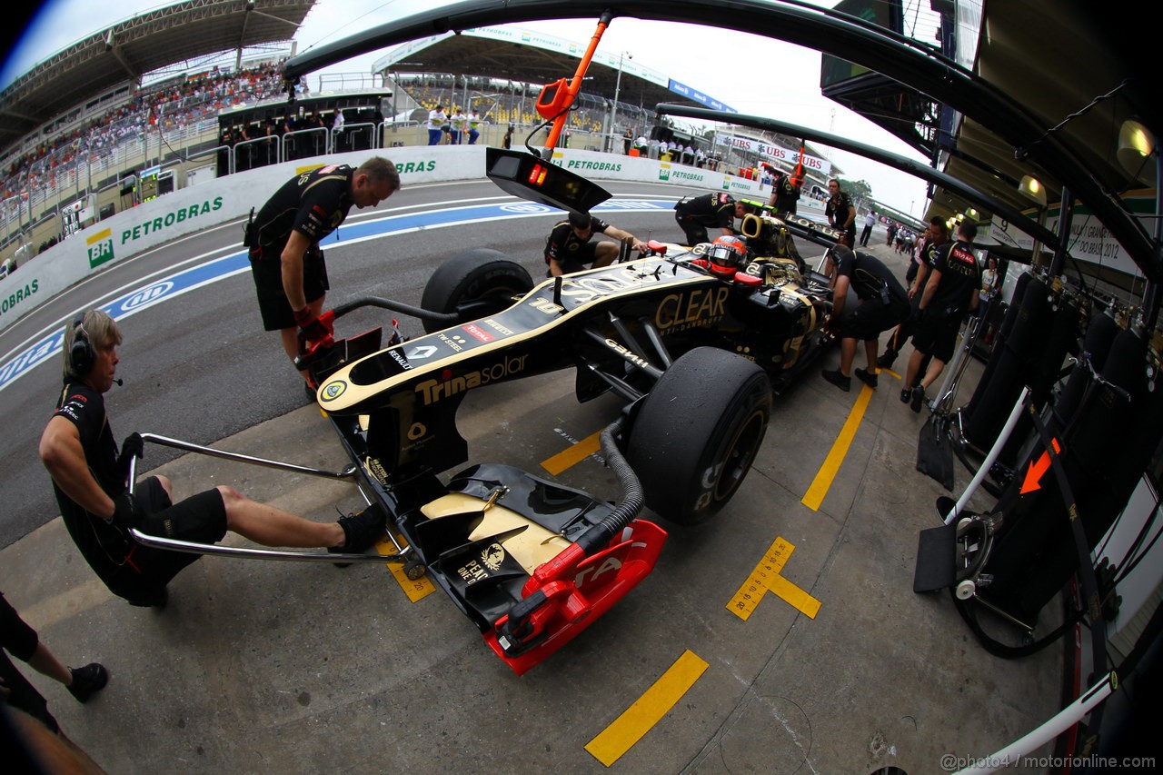 GP BRASILE, 24.11.2012- Prove Libere 3, Romain Grosjean (FRA) Lotus F1 Team E20 