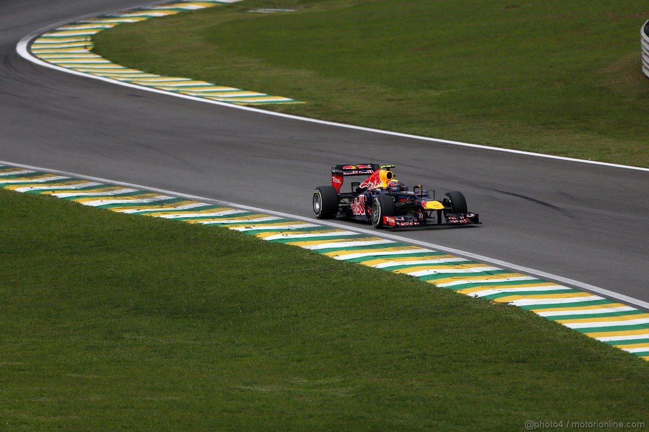 GP BRASILE, 24.11.2012- Prove Libere 3, Mark Webber (AUS) Red Bull Racing RB8 