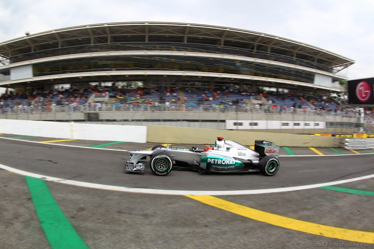 GP BRASILE, 24.11.2012- Prove Libere 3, Michael Schumacher (GER) Mercedes AMG F1 W03 
