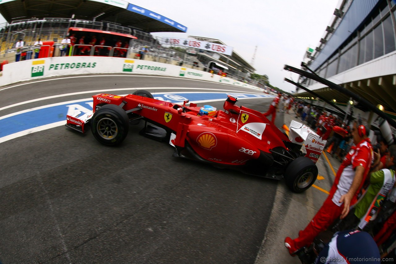 GP BRASILE, 24.11.2012- Prove Libere 3, Fernando Alonso (ESP) Ferrari F2012 