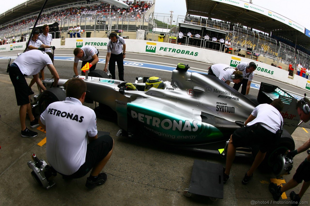 GP BRASILE, 24.11.2012- Prove Libere 3, Nico Rosberg (GER) Mercedes AMG F1 W03 