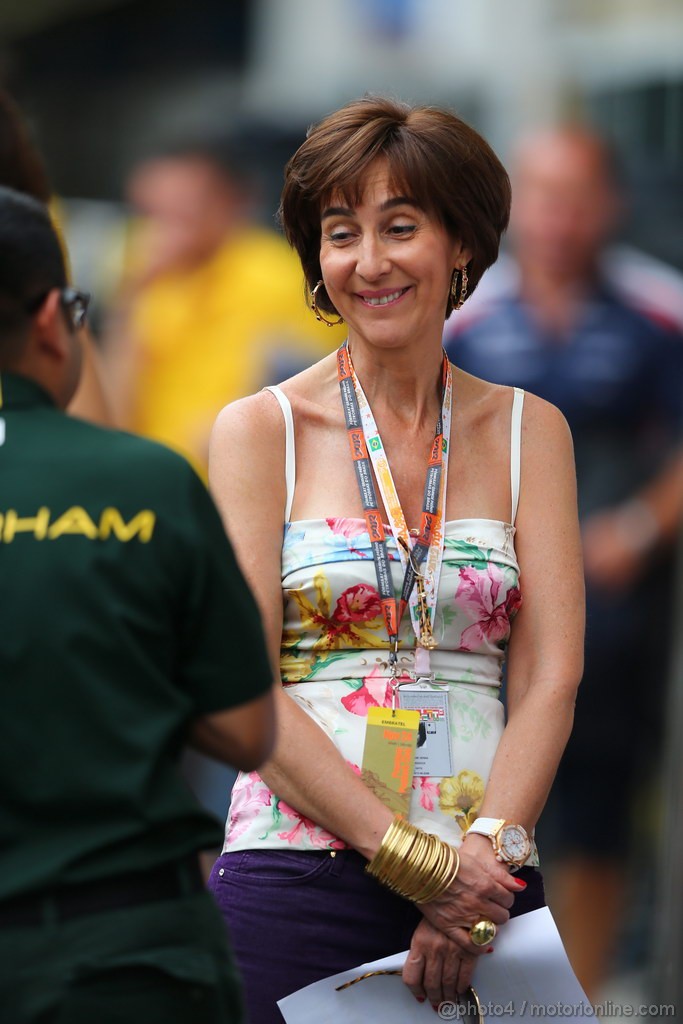 GP BRASILE, 24.11.2012- Prove Libere 3, Viviane Senna, mother of Bruno Senna (BRA) 