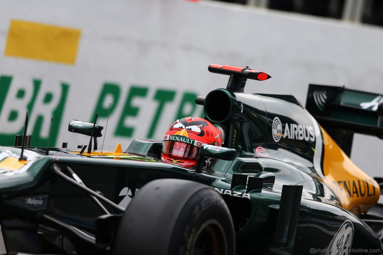 GP BRASILE, 24.11.2012- Prove Libere 3, Heikki Kovalainen (FIN) Caterham F1 Team CT01 