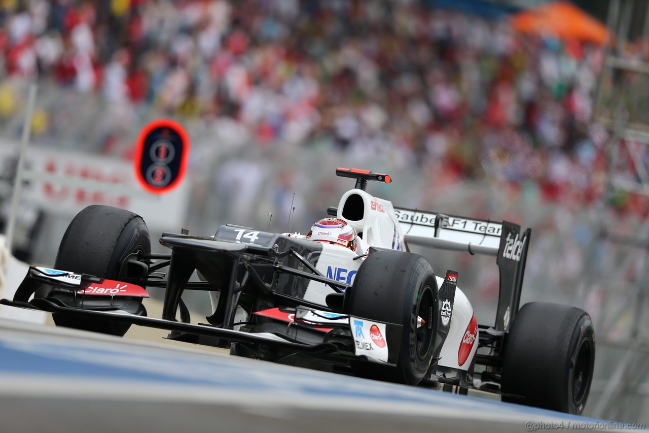 GP BRASILE, 24.11.2012- Prove Libere 3, Kamui Kobayashi (JAP) Sauber F1 Team C31 