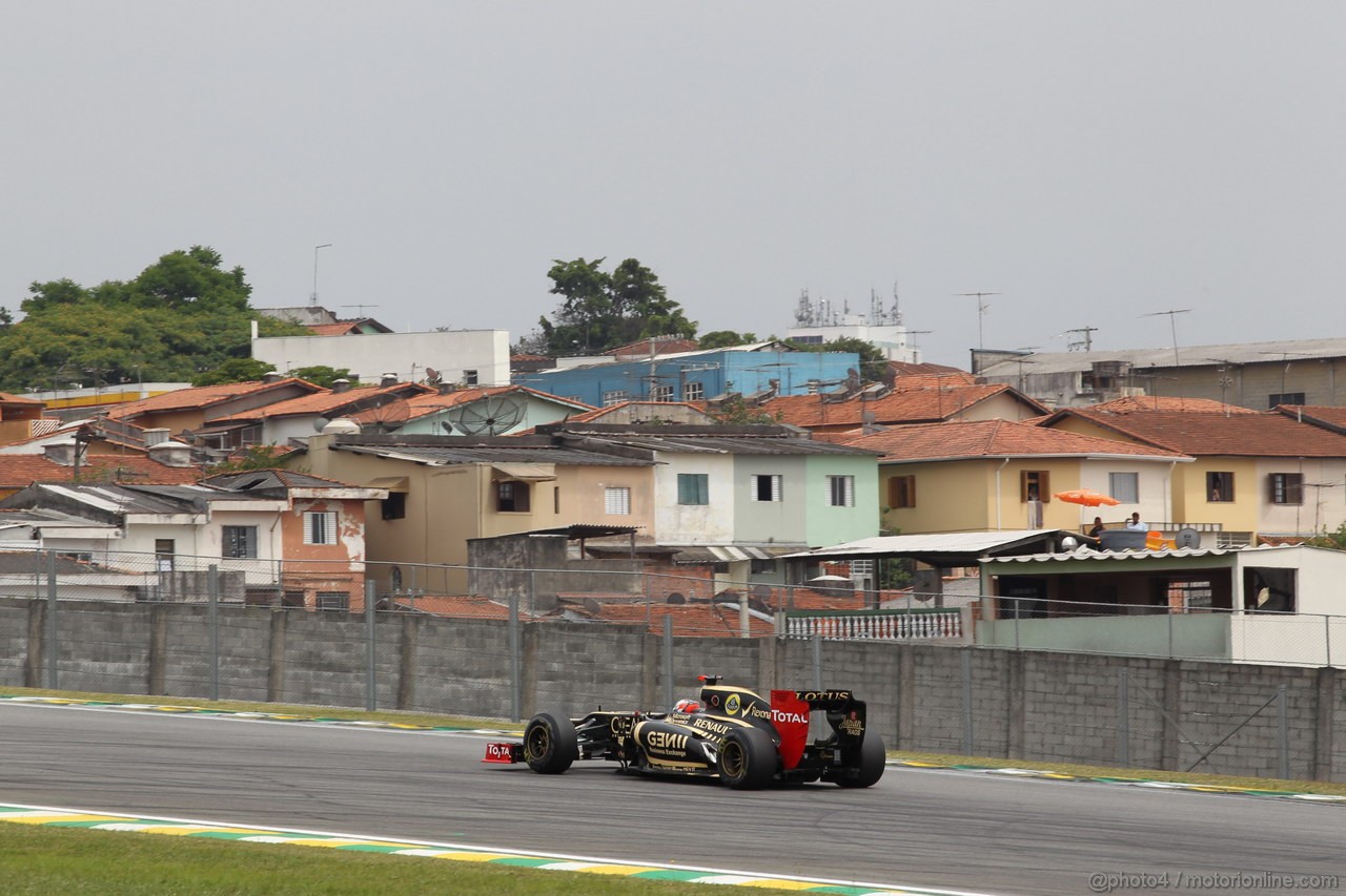 GP BRASILE, 24.11.2012- Prove Libere 3, Romain Grosjean (FRA) Lotus F1 Team E20 