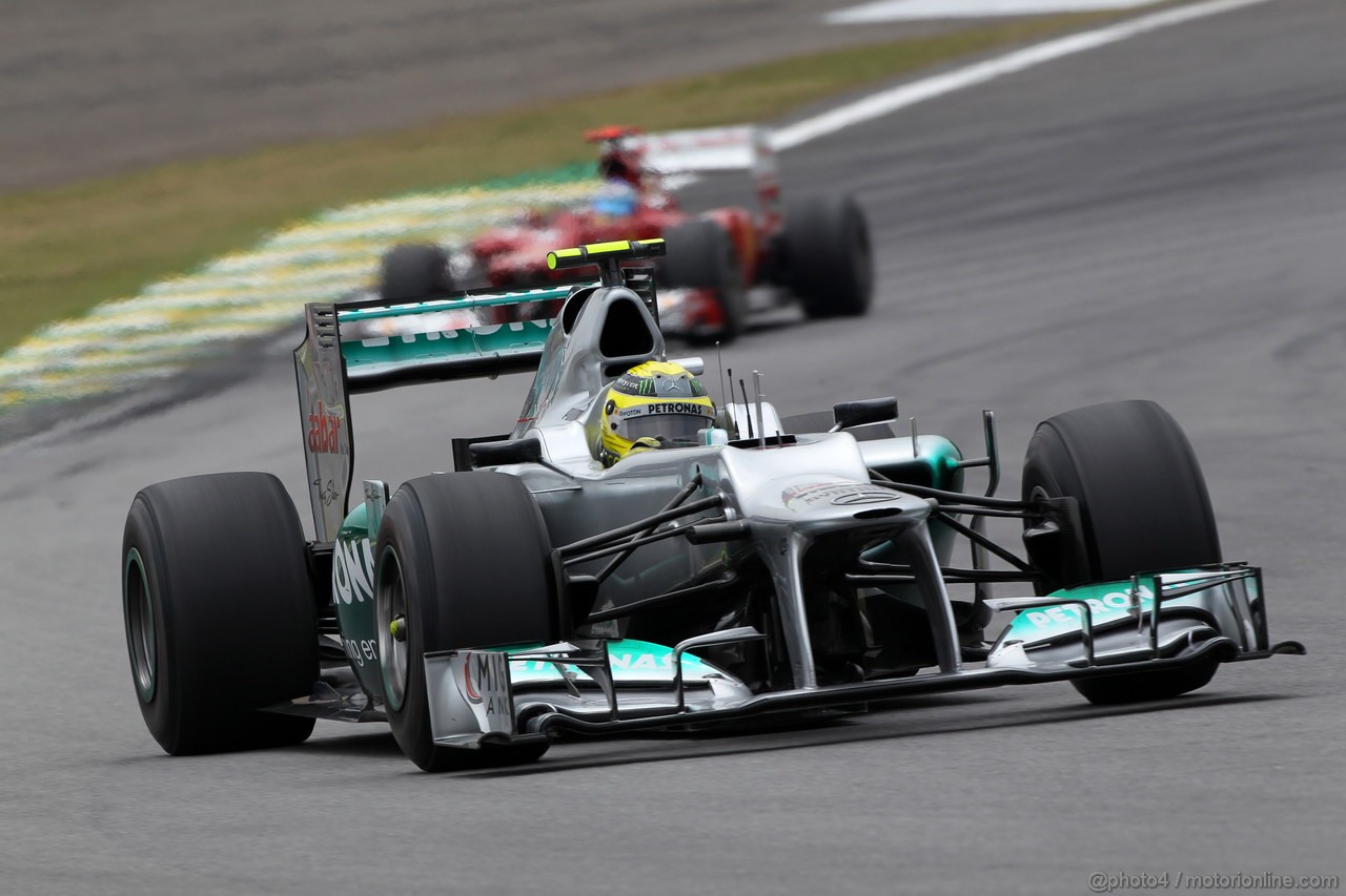 GP BRASILE, 24.11.2012- Prove Libere 3, Nico Rosberg (GER) Mercedes AMG F1 W03 