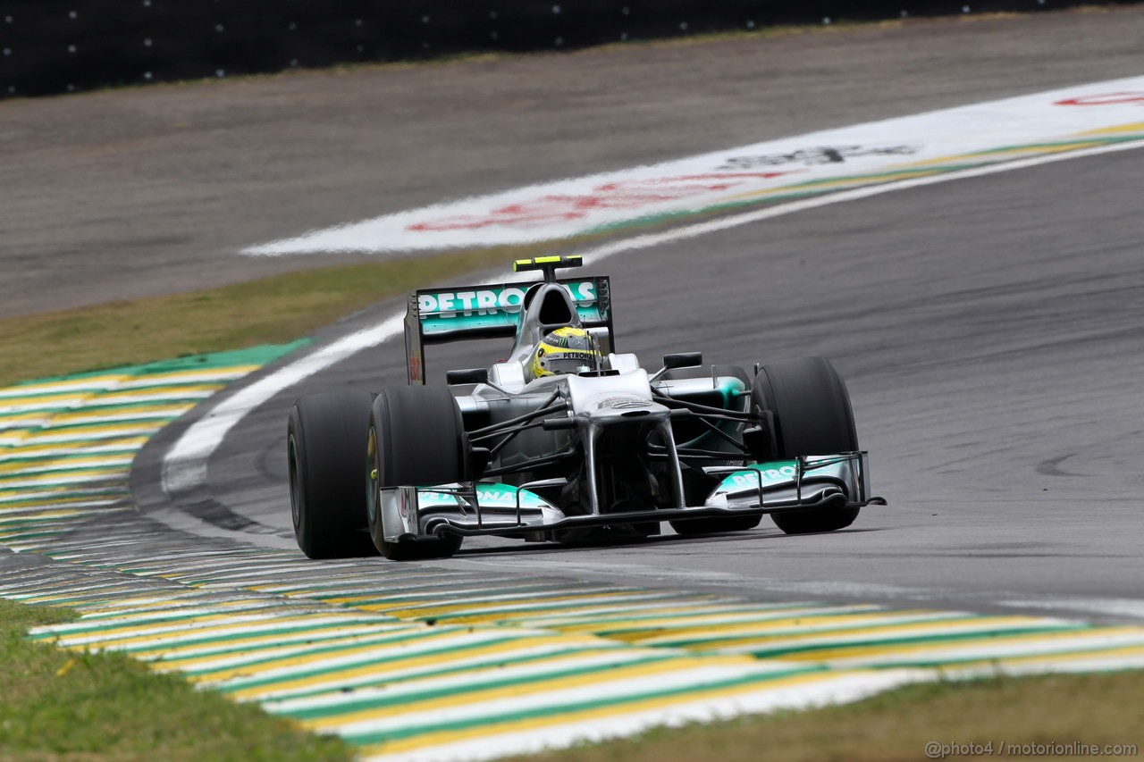 GP BRASILE, 24.11.2012- Prove Libere 3, Nico Rosberg (GER) Mercedes AMG F1 W03