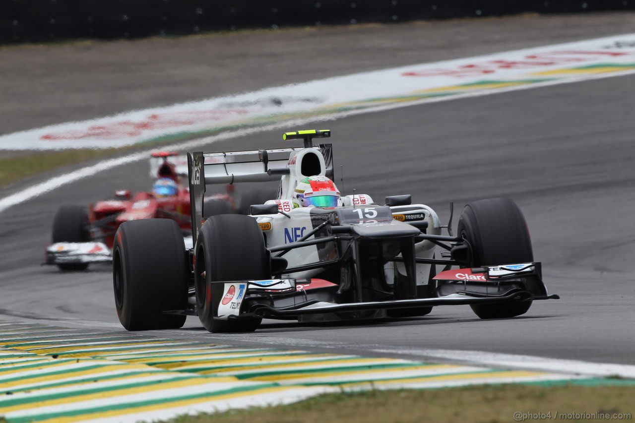 GP BRASILE, 24.11.2012- Prove Libere 3, Sergio Prez (MEX) Sauber F1 Team C31