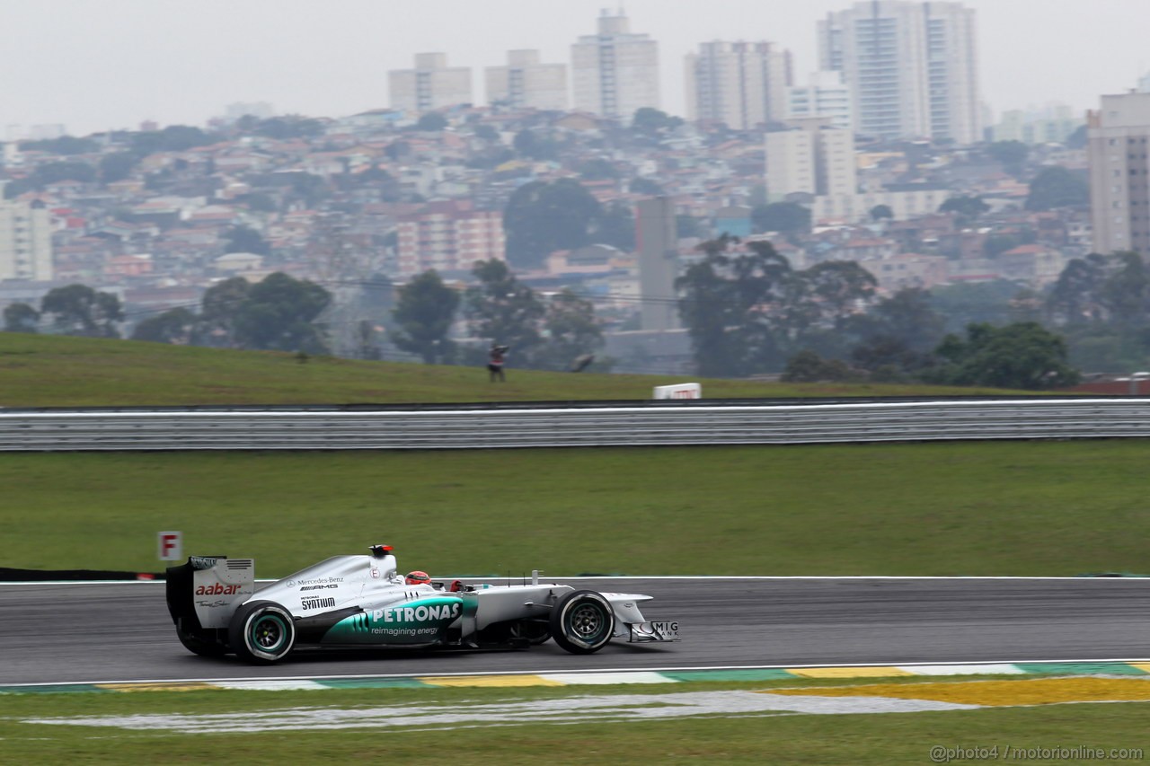 GP BRASILE, 24.11.2012- Prove Libere 3, Michael Schumacher (GER) Mercedes AMG F1 W03 