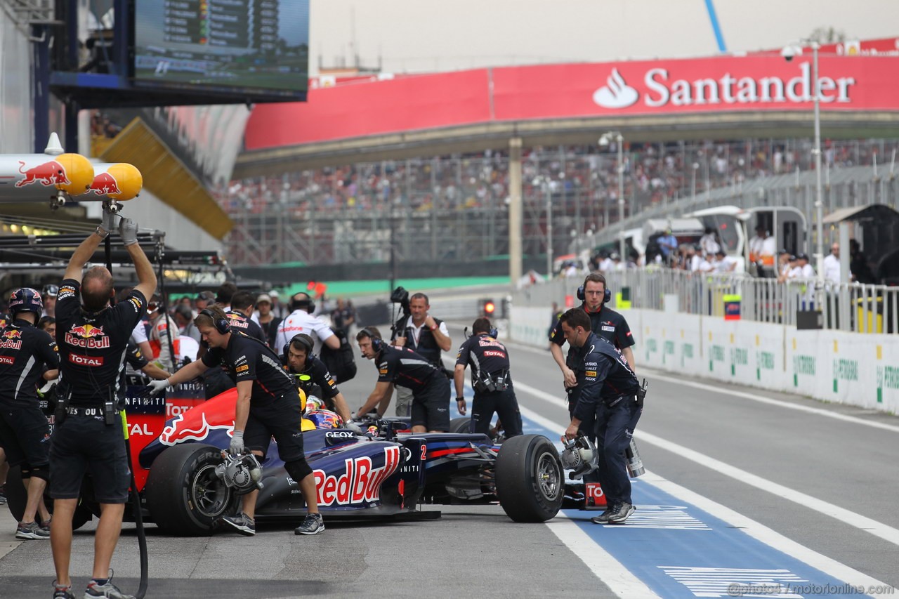 GP BRASILE, 24.11.2012- Prove Libere 3, Mark Webber (AUS) Red Bull Racing RB8 