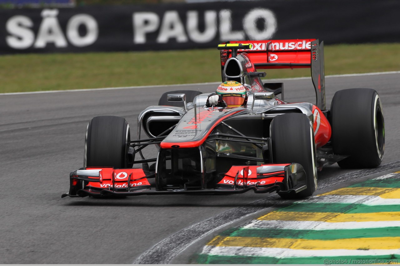 GP BRASILE, 24.11.2012- Prove Libere 3, Lewis Hamilton (GBR) McLaren Mercedes MP4-27 
