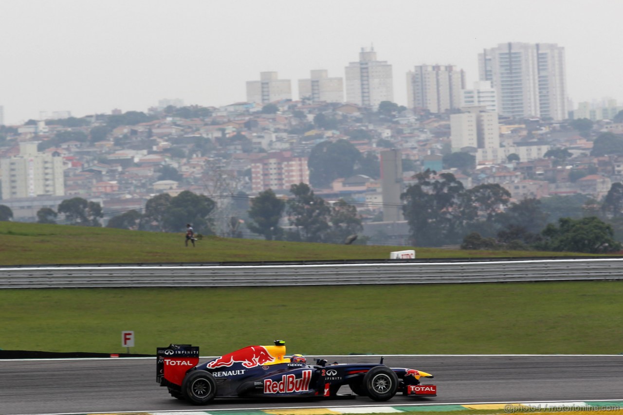 GP BRASILE, 24.11.2012- Prove Libere 3, Mark Webber (AUS) Red Bull Racing RB8 