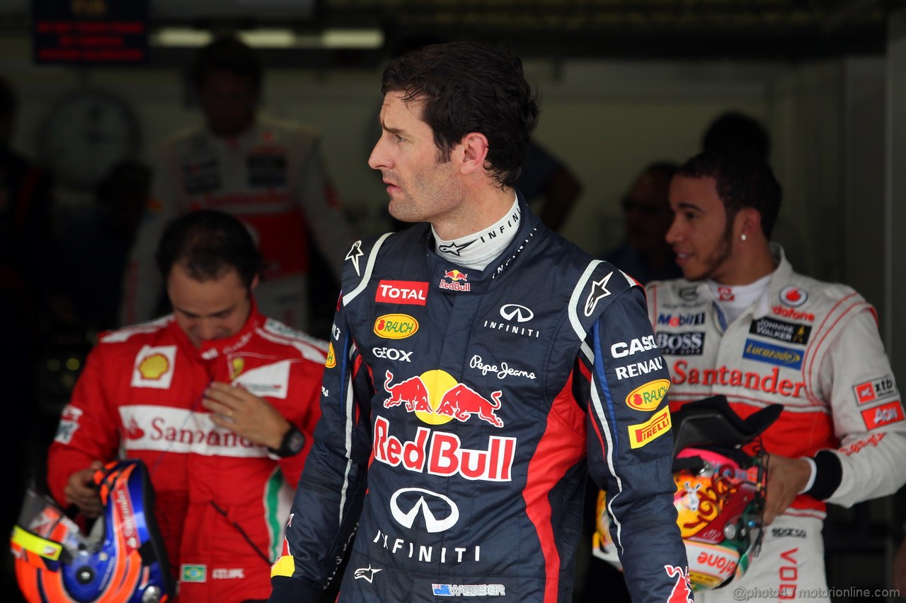 GP BRASILE, 24.11.2012- Qualifiche, terzo Mark Webber (AUS) Red Bull Racing RB8