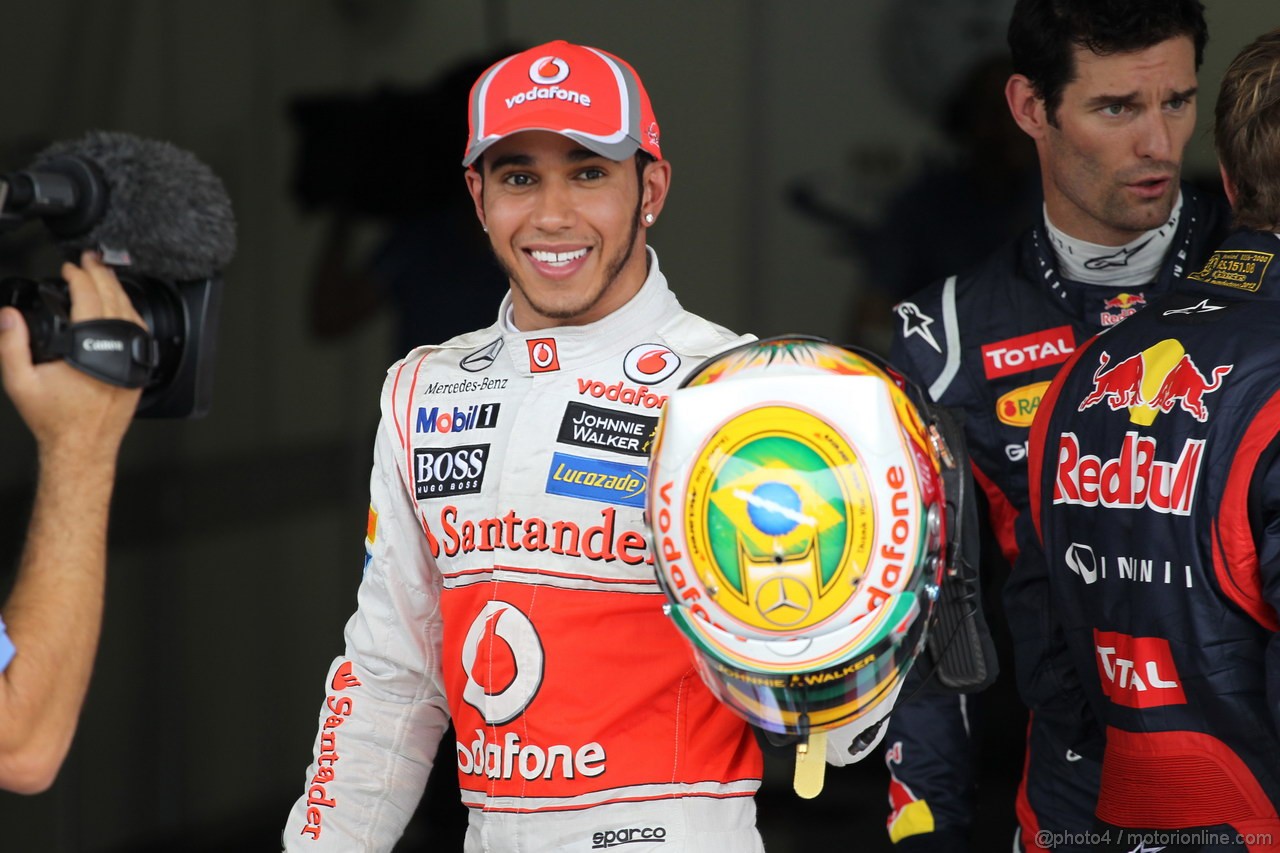 GP BRASILE, 24.11.2012- Qualifiche, Lewis Hamilton (GBR) McLaren Mercedes MP4-27 pole position 