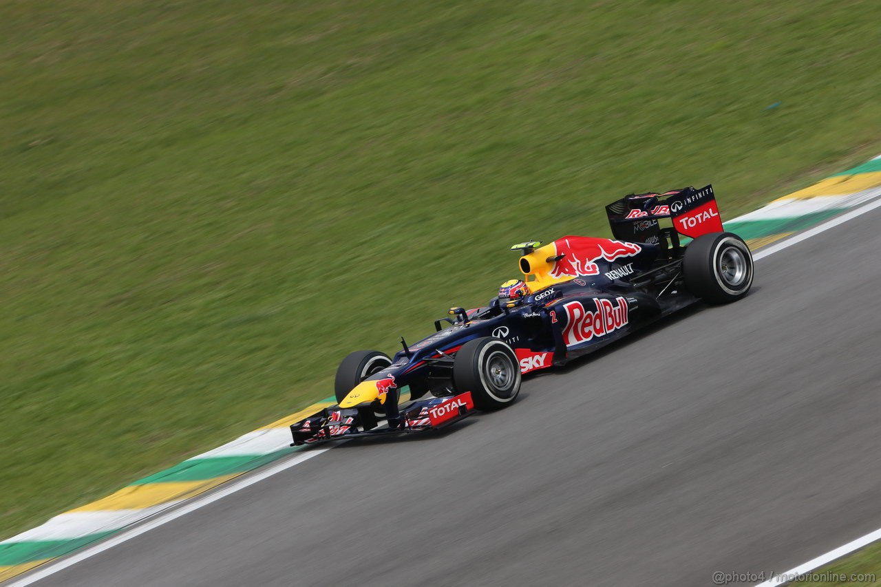 GP BRASILE, 24.11.2012- Qualifiche, Mark Webber (AUS) Red Bull Racing RB8 