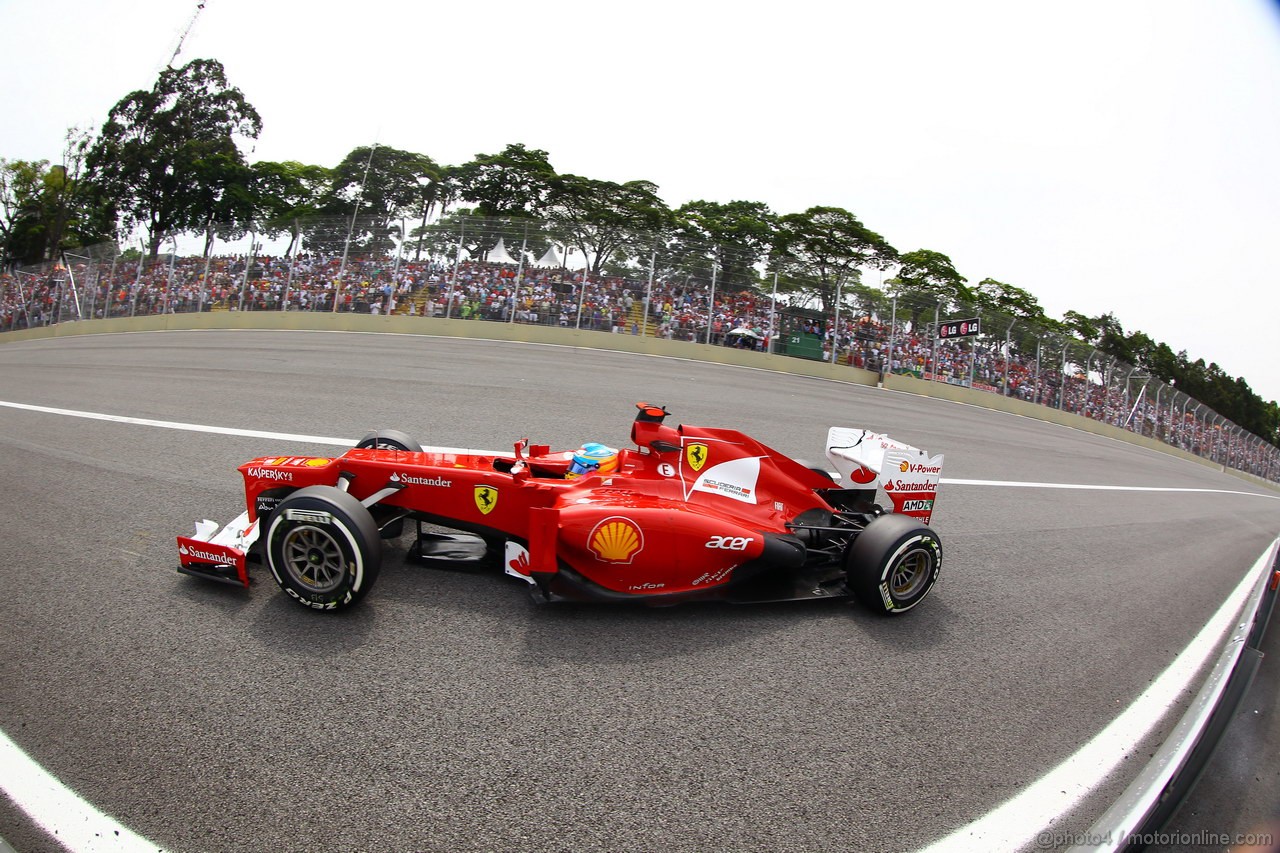 GP BRASILE, 24.11.2012- Qualifiche, Fernando Alonso (ESP) Ferrari F2012 