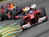 GP BRASILE, 24.11.2012- Free Practice 3, Fernando Alonso (ESP) Ferrari F2012 davanti aSebastian Vettel (GER) Red Bull Racing RB8 
