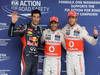 GP BRASILE, 24.11.2012- Qualifiche, terzo Mark Webber (AUS) Red Bull Racing RB8, Lewis Hamilton (GBR) McLaren Mercedes MP4-27 pole position e secondo Jenson Button (GBR) McLaren Mercedes MP4-27 