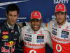 GP BRASILE, 24.11.2012- Qualifiche, terzo Mark Webber (AUS) Red Bull Racing RB8, Lewis Hamilton (GBR) McLaren Mercedes MP4-27 pole position e secondo Jenson Button (GBR) McLaren Mercedes MP4-27 